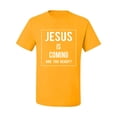thumbnail image 2 of Wild Bobby Jesus Is Coming Are You Ready? Inspirational/Christian Men Graphic Tee, Gold, 5X-Large, 2 of 5