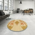 thumbnail image 4 of Ahgly Company Machine Washable Indoor Rectangle Abstract Chrome Gold Yellow Area Rugs, 5' x 8', 4 of 7
