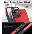 thumbnail image 3 of Classy Design Luxury Leather Phone Case for iPhone 15 Non-Slip Grip Full Body Ultra Slim Protective Case (2023,6.1”) (Red), 3 of 11