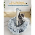 thumbnail image 3 of 3-in-1 Cat Toys 34'' Tall Cat Scratching Post with Donut Tunnel Fluffy Plush Peekaboo Cave for Indoor Pets Such as Kittens Puppies Rabbits and Ferrets, 3 of 7