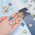 thumbnail image 4 of 12 Sets 3 Colors DIY Blank Sun Pendant Making Kit 304 Stainless Steel Pendant Cabochon Settings Flat Round Blank Bezel Tray Charms with Glass Cabochons for Jewelry Making 8mm, 4 of 7