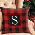 thumbnail image 3 of dajkiuy 26 Initial Letter Throw Pillow Cushion Cover,Red Black Buffalo Check Plaid Pillow Cases,18 x 18 Inch Square Pillow Protectors for Sofa Couch Bedroom Car Chair Home Decor(S), 3 of 8