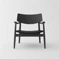 thumbnail image 3 of Pemberly Row Modern Mid-Century Leisure Chair Walnut in Black, 3 of 3