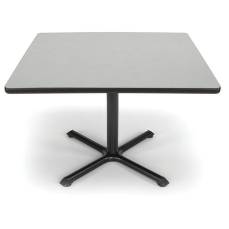 OFM Model XT42SQ 42" Multi-Purpose Square Table with X-Style Pedestal Base, Gray Nebula