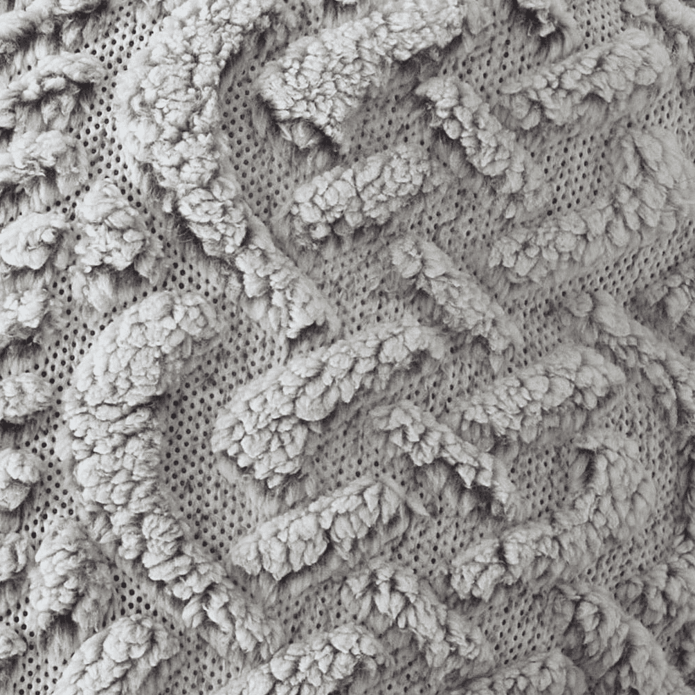 Dearfoams Ivory Cable Knit Sherpa Backrest Pillow, 19 x 21 x 13