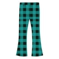 thumbnail image 4 of Eltusu Flare Leggings for Girls, Elastic Waist Thermal Plaid Stretchy Kids Winter Pants Mint Green Size 9-10 T, 4 of 5