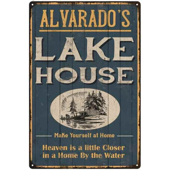 ALVARADO'S Lake House Blue Cabin Home Decor 12 x 18 Matte Finish Metal 112180038294