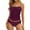 Red508/A, variant on oqasdz Solid Color Tankini Swimsuits For Women V Neck Bathing Suits Front Ruched Two Piece Swimwear Holiday Female Beachwear