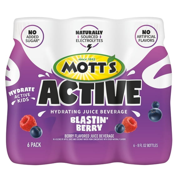 Mott's Active Hydrating Juice Beverage 6 pk Bottles - Blastin Berry - 8 oz