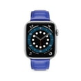thumbnail image 2 of Sleektime Compatible with iWatch Band 49mm 45mm 44mm 42mm, Genuine Leather Band Strap Replacement Men Women Compatible with Apple Watch Ultra 2/1 SE Series 9 8 7 6 5 4 3 2 1,Blue, 2 of 6