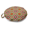thumbnail image 1 of Ethnic Round Floor Cushion with Handle, Tribal Inspired Geometrical Motifs with Squares and Triangles in Colorful Tones, Decorative Pillow for Living Room & Dorms, 18" Round, Multicolor, by Ambesonne, 1 of 4
