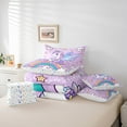 thumbnail image 5 of Erosebridal Chic Unicorn Bedding Sets Twin Size,Cartoon Rainbow Comforter Sets with Sheets,Multicolor Stars Bed in a Bag Twin Size For Girls,Breathable Room Decoration Reversible,7-Piece, 5 of 7