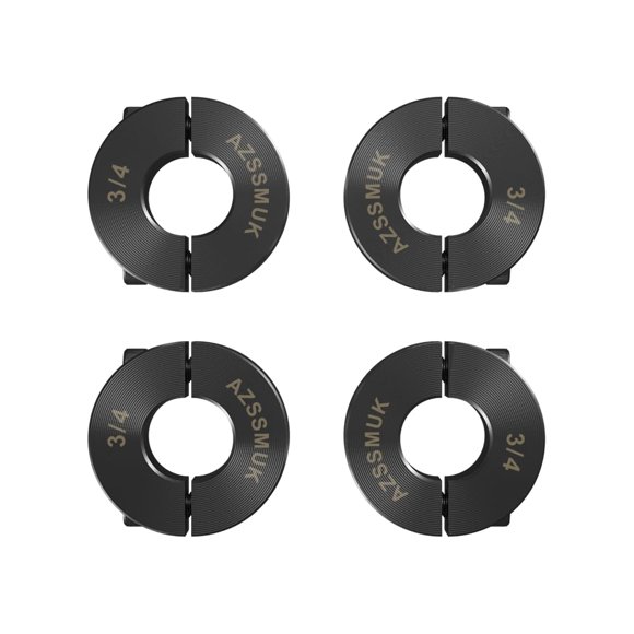 AZSSMUK Abrazadera doble dividida con collar de eje de 3/4"" con tornillo de fijación, paquete de 4