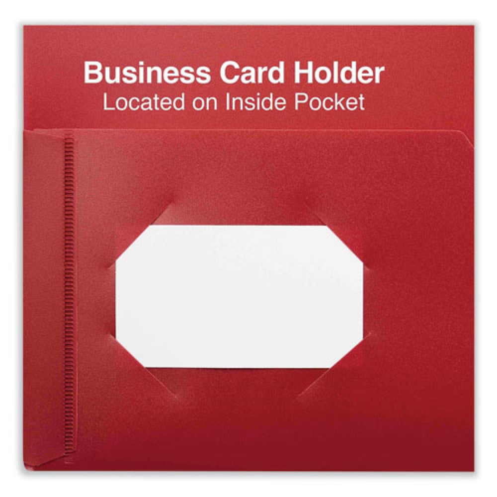 2-Pocket 11 in. x 8-1/2 in. Plastic Folders - Red (10-Piece/Pack)