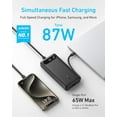 thumbnail image 5 of Anker Power Bank, 20,000mAh Travel Essential Portable Charger with Built-in USB-C Cable, 3-Port 87W Max Fast Charging Battery Pack, compatible for MacBook, iPhone 17 Series, Samsung, Switch, and More, 5 of 7