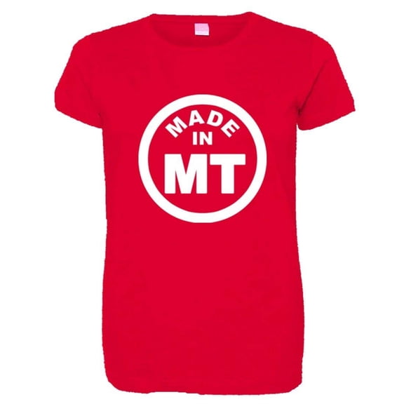 PleaseMeTees™ Womens From Born Made In Montana MT Logo Label HQ Tee