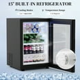 thumbnail image 3 of BROTTAR Wine Bar Cabinet with Fridge (Included), 47" Liquor Coffee Bar Cabinet with LED Lights & Rack, Mini Fridge Cabinet with Storage, Human Body Sensor, Buffet Sideboard for Dining Room, Black, 3 of 10