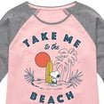 thumbnail image 3 of Peanuts - Take Me To The Beach - Toddler And Youth Girls Raglan Graphic T-Shirt, 3 of 5