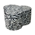 thumbnail image 3 of Funky Black White Pink Zebra Storage Ottoman Four Piece Set, 3 of 5