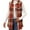 Orange, variant on Womens Plaid Vest Button Down Sleeveless Lapel Neck Long Vest Tops Outerwear Casual Flannel Waistcoat Jackets L