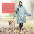 thumbnail image 4 of Lightblue Daisy Flower Purple Petals Pattern Wearable Oversized Blanket,Wearable Blanket Hoodie for Adults,Cozy Hooded Blankets with Super Pockets,Super Warm Fuzzy Pullover for Women & Men, 4 of 6