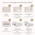 thumbnail image 5 of Delta Children Lola 6-in-1 Convertible Crib - Converts from Baby Crib to Toddler Bed, Daybed, Sofa Bed and Full-Size Bed With and Without Footboard, Fits Standard Full-Size Crib Mattress, Soft Beige, 5 of 17