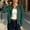 Green, variant on Hueook Corduroy Jacket Women Crop Crew Neck Ribbed Raglan Sleeve Zip-Up Jacket Casual Yellow XL