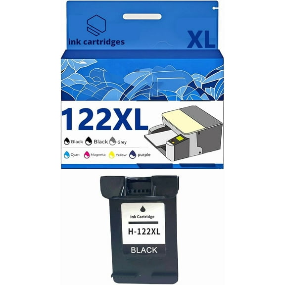 122 XL 122XL Ink Cartridges Compatible for HP 3050 3050A 2050 3000 1510 1010 1050 2000 Inkjet Printers, Leak-Proof Design Crisp Printing