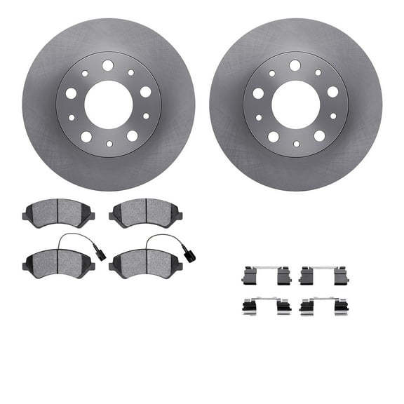Dynamic Friction Company Front Brake Rotors with Heavy Duty Brake Pads includes Hardware 6212-40499