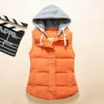 thumbnail image 2 of Tiqkatyck Sweater Vest Ladies Fashion Pure Color Zipper Cotton Waistcoat Waistcoat Short Warm Vest Puffer Vest Women Orange, 2 of 6