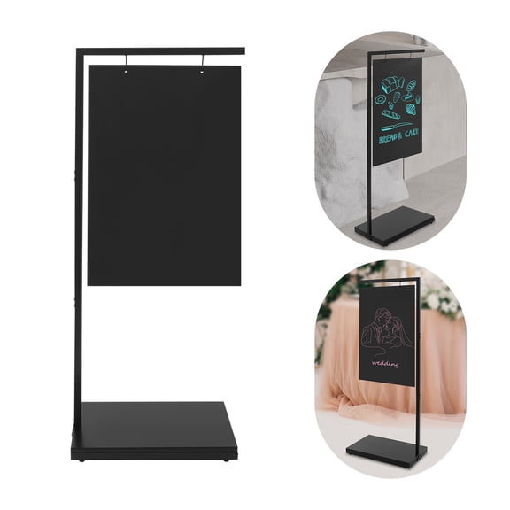 Large Floor-Standing Chalkboard Sign, Outdoor Chalkboard Sign for Cafe Bar, Portable Double-Sided Chalkboard Sign