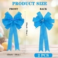 thumbnail image 2 of 2 Pack Christmas Tree Bows 12x20inch Large Burlap Wreath Bow with Glitter String for Christmas Tree Topper,Home Front Door Decor,Easter Bow, Valentines and Party Decor, 2 of 6