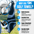 thumbnail image 2 of GRACE & KEDY Magnetic Golf Towel for Clubs - Ultimate Gear Solution, Super Absorbent, Scratch-Free Cleaning - Set of 2-16"x20" with Powerful Magnetic Attachment and 380 GSM Thickness (Black), 2 of 7