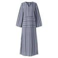 thumbnail image 4 of PENGXIANG Robe d'Été pour Femmes Nouvelles Robes d'Été en Coton et en Lin Teint en Fil de Coton Robes Longues Lâches Coton Gris, 4 of 6