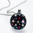 thumbnail image 2 of Snowflake Stunning Glass Design Circular Pendant Necklace - Unique Jewelry Gift for Her, 2 of 5