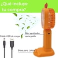 thumbnail image 3 of Ventilador De Escritorio  Mini Con Soporte Para Celular Recargable Naranja, 3 of 6