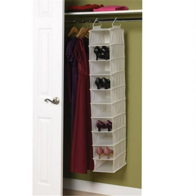 10-Pocket Wide Hanging Organizer-plastic shelves