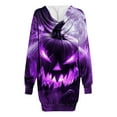 thumbnail image 6 of Taqqpue Halloween Print Hoodie Dress for Women Fashion Ghost Pumpkin Witch Mini Dresses Halloween Costume Long Sleeve Outfit Cosplay Party Dress with Pockets, 6 of 7