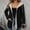 Black Coats for Winter, variant on XPMWRP Women's Casual Color Block Round Neck Jackets Long Sleeve Drawstring Hooded Coat Outwear with Pockets Black XXL