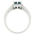 thumbnail image 4 of Clara Pucci 18K White Gold Marquise Cut 2Ct Natural London Blue Topaz Engagement Ring + Matching Band - Luxury Box Included, 4 of 7