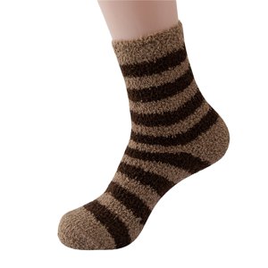 Chaussettes Hiver Stripe Coral Velvet Plush Chausse chaude Accueil Chaussée Dormir Bas à rayures Chausettes sport