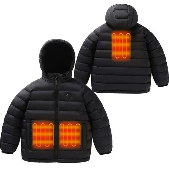 REDARER Kids Heated Jacket Rechargeable Battery Powered Winter Coat, Thermal Warming Outerwear for Cold Weather Activities,11-12 Years