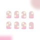 thumbnail image 4 of Press On Nails RUPOFUZA Nude Pink con flores blancas, 24 unidades, 4 of 8