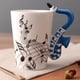 thumbnail image 3 of Taza de Cerámica Macarena De La Música Taza de Café Del Regalo Para Saxofón Azul, 3 of 6