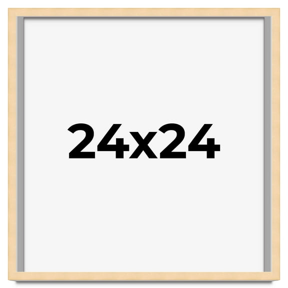 24x24 Frame Beige Real Wood Picture Frame Width 0.75 inches | Interior Frame Depth 0.5 inches |