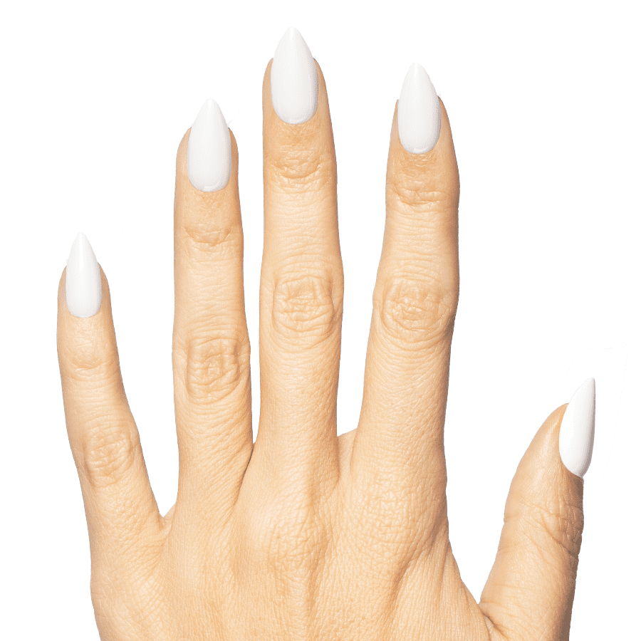 Olive & June Instant Mani Maximalist Medium Stiletto Press-On Nails, White Jelly Chrome, 42 Pieces