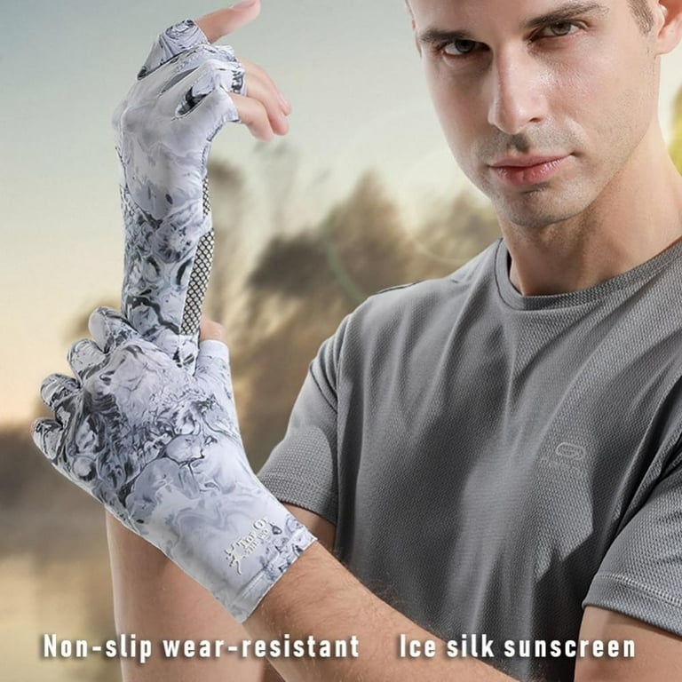 Outdoor Fishing Gloves SPF 50 Ice Silk Sun Men Hands Protection Gloves 