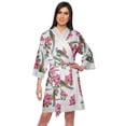 thumbnail image 1 of Moomaya Cotton Printed Robe For Women Kimono Getting Ready Bridesmaid Lace Robes, 1 of 6