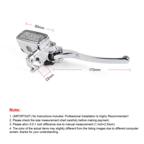 7/8" Motorcycle Handlebar Master Cylinder Hydraulic Brake Control & Clutch Lever