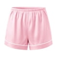 thumbnail image 2 of yillto Womens Satin Shorts Casual Summer Elastic Waist Lounge Silky Shorts Comfy Shorts with Pockets, 2 of 6